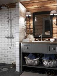 Amazing gallery of interior design and decorating ideas of cabin bathroom in home exteriors, decks/patios, bathrooms, entrances/foyers. 30 Top Rustic Farmhouse Bathroom Ideas Cabin Bathrooms Farmhouse Master Bathroom Small Bathroom Remodel