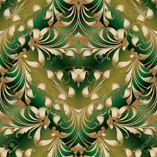 Seamless floral golden pattern on green grungy background with crumpled paper texture. Gold Paisley Seamless Pattern Green Vector Floral Background Royalty Free Cliparts Vectors And Stock Illustration Image 95570966