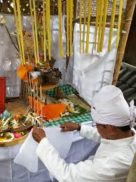 Somahe bebotoh med sube tiang ngorin kadi rasa kebes bibihe memunyi tusing taen keresepang Odalan Mingkup Sari Dan Caru Rsi Ghana Pesona Pulau Bali