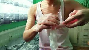 Found Step Brother´s Condom after he Fucked Girl - Reuse both Condom Sides  watch online