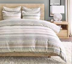Pottery barn carries a selection of duvet covers in all sizes to ensure that you find just the right white duvet cover queen for your bed. Buy Clayton Striped Cotton Duvet Cover Shams Online Pottery Barn Uae