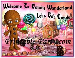 Use gingerbread men and peppermint decorations to decorate the party room. Printable Candyland Party Supplies Candy Wonderland Themed Decorations