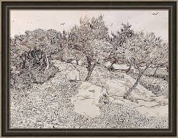 The Olive Trees Poster By Vincent Van Gogh Van Gogh Drawings Van Gogh Olive Trees Van Gogh Landscapes