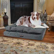 kirkland signature pillow top orthopedic pet napper in blue gray dog pillow bed dog bed luxury cool dog beds