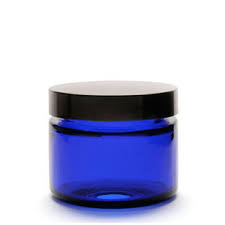 Cobalt blue glass jar lids, corks, caps & more. Blue Glass Cosmetic Jar 50ml Purple Flame