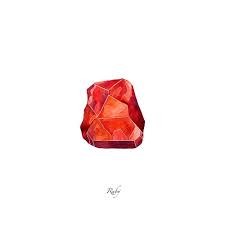 Print Of Ruby Gemstone Watercolor Painting In 2020 Gemstone Watercolor Watercolor Paintings Ruby Gemstone