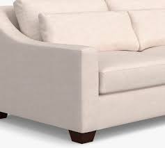The pottery barn york sofa comes in a regular depth and a deep seat version. York Slope Arm Deep Seat Fabric Sofa Pottery Barn