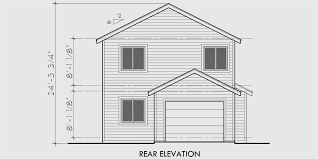 Others may place the garage in the back of the home for use on a lot with alley parking (thus keeping the front elevation free of a garage. Narrow Lot House Plans House Plans With Rear Garage 9984