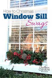 How To Make A Christmas Window Sill Swag For Your Outside Windows Christmas Window Decorations Christmas Window Christmas Decorations