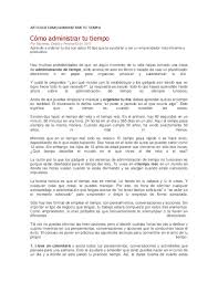 Conjugate administrar in every spanish verb tense including preterite, imperfect, future, conditional, and subjunctive. Doc Articulo Como Administrar Tu Tiempo Gessica Ortiz Academia Edu