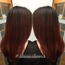Red Color Melt Red Balayage Ombre Styled Straight Shinieshears Balayage Straight Hair Short Hair Balayage Balayage Hair Ash