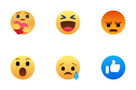 Ios y android soportan originalmente 845 emoji y facebook soporta la mitad de ellos, incluyendo opciones como corazones/símbolos de amor. Download Facebook Reaction Icon Pack Available In Svg Png Icon Fonts