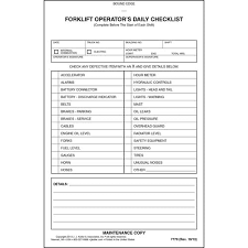 In excel, a checkbox is an interactive tool that can be used to select or deselect an option. Forklift Operator Daily Checklist Book Format Carbonless