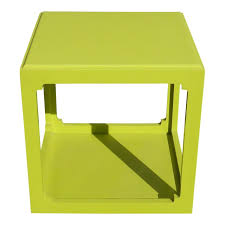 Well you're in luck, because here they come. Vintage Contemporary Style Square Lime Green Plastic Side Table Chairish