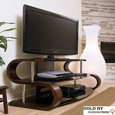 60 Modern Curvy Tv Stand This S Shaped Tv Stand Feature Tv Stand Ideas For Small Spaces Built In Tv Cabinet Tv Unit Furniture