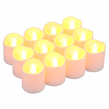 Battery Operated Flicker Flame Christmas Tea Light Candle 12pcs Set Misspon