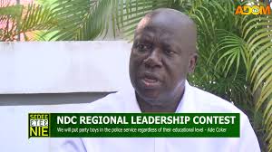 NDC REGIONAL LEADERSHIP CONTEST: We will put party boys in the police  service regardless of their educational level