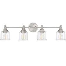 Brushed Nickel 4 Light 33 Wide Bathroom Vanity Light In 2020 Vanity Lighting Farmhouse Vanity Lights Bathroom Vanity Lighting