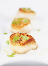 Seared Scallops On Celery Root Puree Recipe Celery Root Puree Bon Appetite Recipes Shellfish Recipes