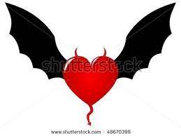 Demon Heart With Horns And Bat Wings By Lack O Keen Via Shutterstock Demon Heart Heart With Wings Tattoo Heart With Wings