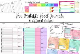 free printable food journal 6 different designs