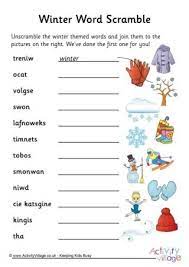 Winter Word Scramble Winter Words Word Games For Kids Classroom Fun