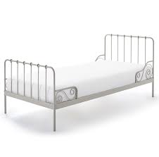 vipack alice metalen bed 90 x 200 cm elephant grey kinderbed metalen bedden bedkader