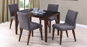 Malawi Persica Fabric 4 Seater Glass Top Dining Table Set 4 Seater Dining Table Dining Table Setting Glass Top Dining Table