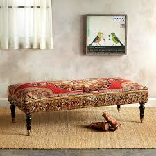 Adana Turkish Bench Picked From Sundance Inspired Recycling Of Vintage Wool Hand Knotted Carpets From Turkey Result Floral Armchair Vintage Rugs Kilim Ottoman