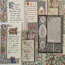 中世風デザインのホーリーカード ブラックレターもフランス風にちょっと長細い papier papierancien cartedecommunion blackletter antique vintage ホーリーカード コミュニオン ブラックレター 中世風 紙もの 古い紙もの 紙ものマニア