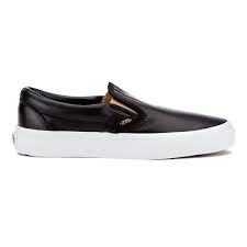 Black And Gold Tennis Shoes Womens Vans Women S Classic Slip On Metallic Trainers Black Gold 71 Liked On Polyvore Fea Black Slip On Sneakers Black And Gold Sneakers Black Leather Sneakers