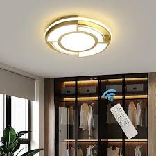 Garwarm 30W Dimmable Ceiling Light Fixture, Gold Modern Led Ceiling Light  with Remote Control, Flush Mounted Chandelier Lighting Fixture for Bedroom  Kitchen Dining Room Hallway Office, Round - Newegg.ca