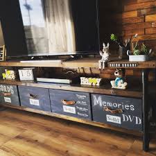 リビング 黒板塗料 黒板 テレビボードdiy テレビボード などのインテリア実例 2015 10 24 22 35 35 roomclip ルームクリップ テレビ台インテリアアイデア インテリア 収納 インテリア