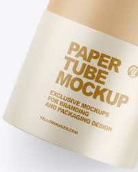 Download Glossy Paper Tube W Tea Mockup In Tube Mockups On Yellow Images Object Mockups PSD Mockup Templates