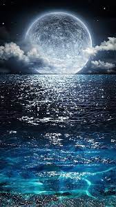 Nacht Moon Ocean Sea Moon Photography Nature Photography Scenery Wallpaper