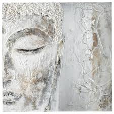 Toile Diptyque Peinte Argentee 97x194 Silver Bouddha Maisons Du Monde En 2020 Peinture De Bouddha Art Spirituel Comment Peindre