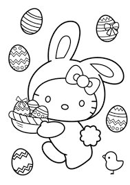 Hello Kitty Easter Bunny Coloring Page Bunny Coloring Pages Hello Kitty Colouring Pages Hello Kitty Coloring