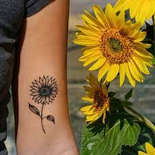 Small Sunflower Tattoo On The Inner Arm Arm Minimalistsunflowertattoos Small Sunflower Tatt Sunflower Tattoo Small Sunflower Tattoos Small Sunflower