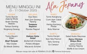 Atau lagi bingung mau masak apa hari ini? Daftar Menu Mingguan 5 11 Oktober 2020 Ala Jepang