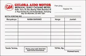 Contoh Bentuk Nota Penjualan Download Suratresmi Com