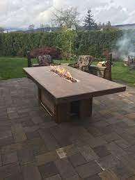 Outdoor Dining Table This Is 8 X4 And Has A 4 Fire Trough The Top Is Made Of Porcelain Floor Outdoor Patio Decor Outdoor Fire Table Fire Pit Patio Set