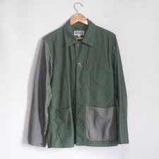 Engineered Garments Eg Workaday Olive Grey Combo Reversed Sateen Utility Jacket Size M 175 Avec Images