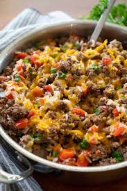 This is a wonderful cake that looks just like a giant hamburger. Ground Beef And Rice Skillet Dinner Shaken Together