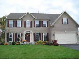 Image Result For Grey House With Burgundy Shutters Exterior House Colors House Exterior House Paint Exterior