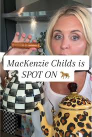 MacKenzie Childs Teakettle Collection: Courtly Check, Rosie, Cheetah Print,  and Kiss Me