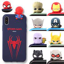 楽天市場 並行輸入品 iphone11 11pro 11promax ケース iphone xs iphone x iphone8 iphonexr galaxy s9 galaxy s10 ケース marvel マーベル フィギュア付き ソフトケース スパイダーマン キャプテンアメリカ アイアンマン かわいい ヒ マーベル フィギュア