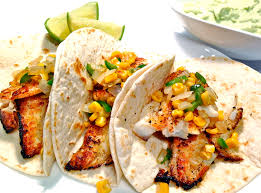Mahi mahi fish tacos broiled. Spicy Mahi Fish Tacos Roasted Corn Salsa Tacos De Poisson Epice Et Salsa De Mais Tropics Food Tropics Food Magazine
