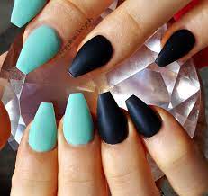 Matte Black And Teal Teal Nails Teal Nail Designs Pretty Nails