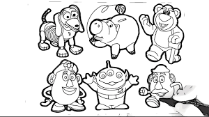Potato head is a supporting character in the disney•pixar toy story franchise, first appearing in toy story 2. Toy Story Drawing And Coloring Slinky Hamm Mr Potato Head Mrs Potato Head Lots O Huggin Youtube