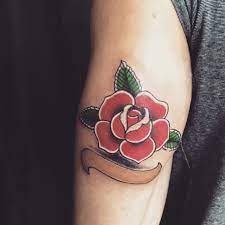 Traditional rose tattoo #tattoosforwomen #tattooideas. Old School Traditional Rose Tattoo Novocom Top